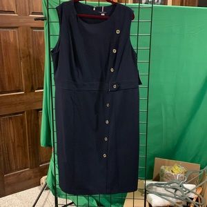 NWT- Tommy Hilfiger navy blue with gold buttons sleeveless dress, 22W